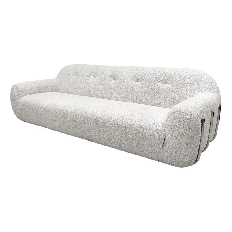 

Cream wind wool fabric sofa living room sofa single sofa three people