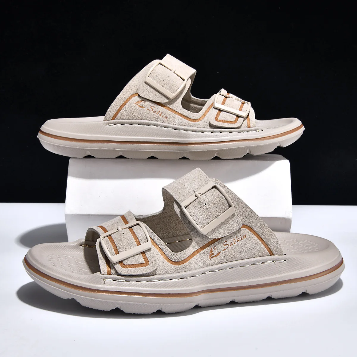 

Men's comfort casual sandals summer thick-sole breathable lightweight outdoor walking beach shoes youth dual-use sports slippers