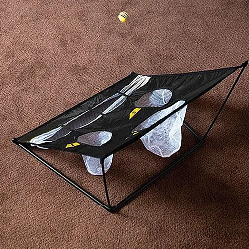 Golf Folding Assembly Practice Net Portable Detachable Nylon for Indoor Outdoor Swing Chip-Shot Training Three-Hole Model JTN115