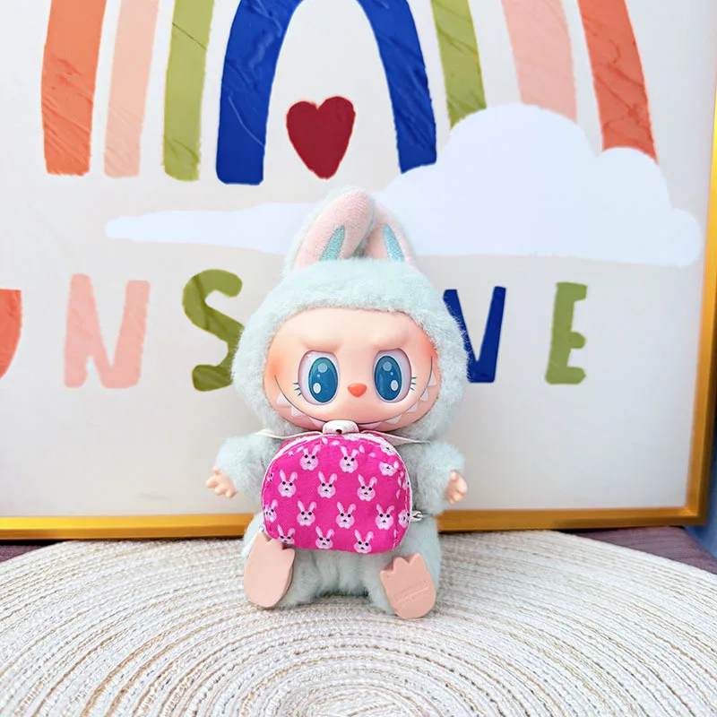 für Labubu Mini Umhängetasche Rucksack Tasche Dress Up Plüschtier für 17 cm Labubu Puppenzubehör Puppenhaus Hängehals Zubehör