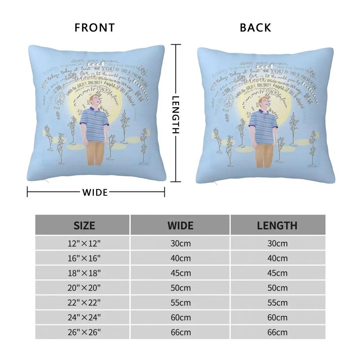 Dear Evan Hansen Finale Pillowcase Polyester Linen Velvet Pattern Zip Decorative Car Cushion Case 45x45