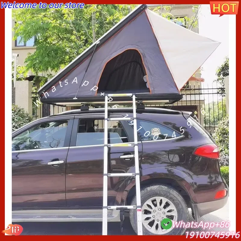 2026Hot Magicland SHR130 Cheap 4 Season Adventurer Aluminum Triangle Hard Shell Roof Tent Canvas Car Rooftop Automatic