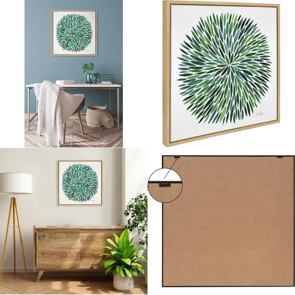 Katze Coquillette Sylvie Aquarell Burst 22x22 Helle botanische abstrakte Kunst gerahmte Leinwand Wanddekoration