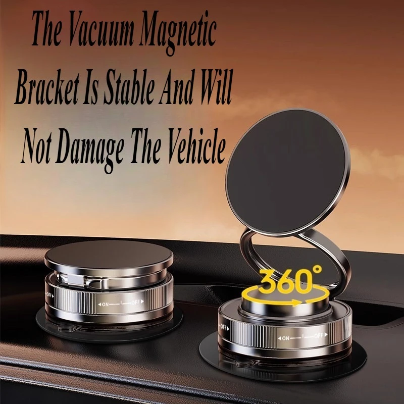 

For Universal Car New All-in-One Vacuum Suction Magnetic Phone Holder Foldable 360° Rotatable for Car Navigation and Travel Use