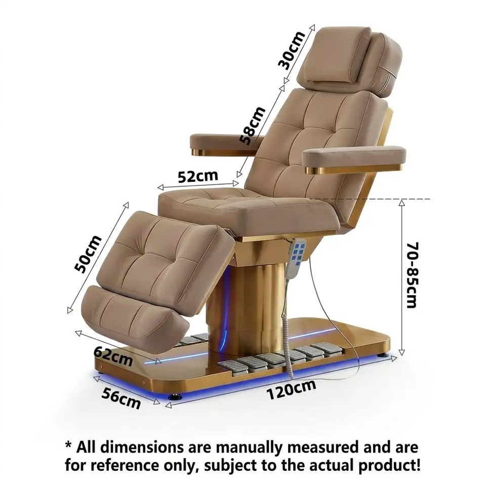 Professional Salon Massage Bed With Electric Height Adjustment And Heated Memory Foam For Facial Spa