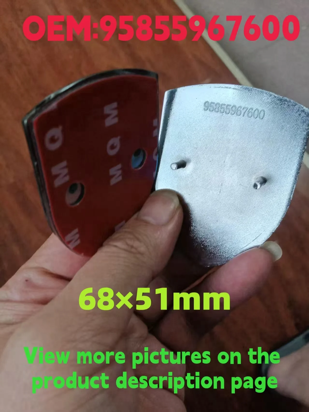 1pcs Top Quality 68x51mm 3D Colorful Metal Front Bonnet Emblem Logo Replacement Part OEM 95855967600