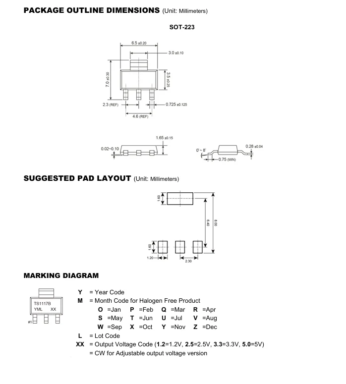 20 قطعة TS1117BCW RPG TS1117BCW25 TS1117BCW33 TS1117BCW50 SOT-223 جديدة ومبتكرة في المخزون #2