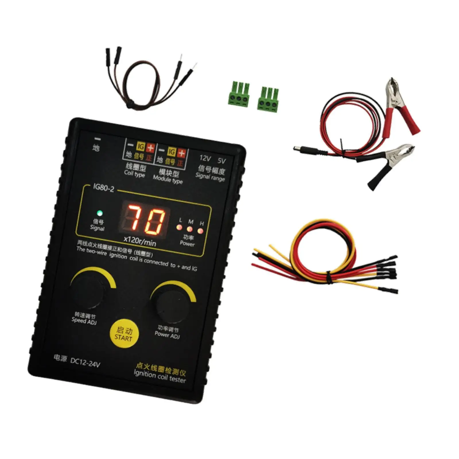 

Black Ignition Coil Tester Set Automotive Sensor Diagnostic Tool Wiring Tester for Passenger Car and Motorcycle Repair