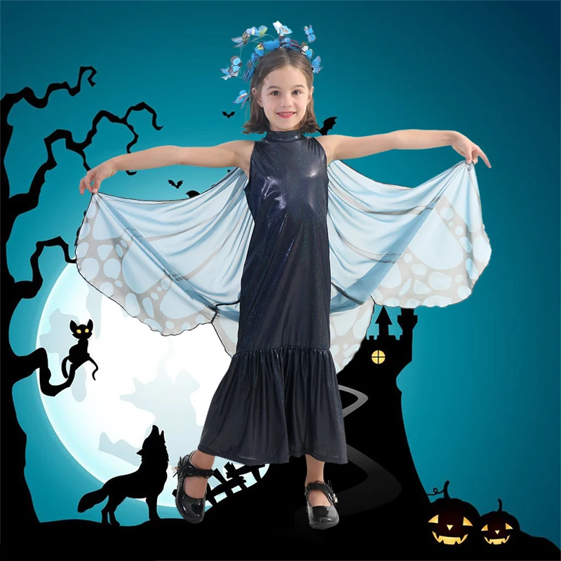 

Fancy Girls Butterfly Mesh Ballet Long Princess Tulle Dress Carnival Halloween Fairytale Dress Costume