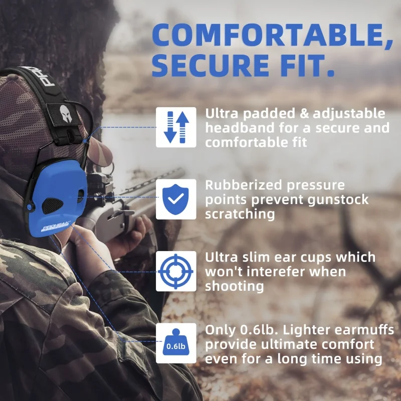PROHEAR Electronic Tactical Shooting Earmuffs Noise Reduction Ear Protection Hunting Hearing Protection with Sound Amplification