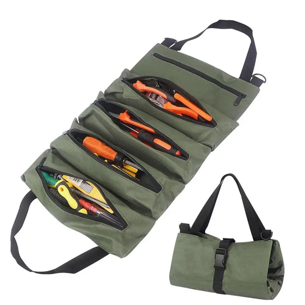 Portable Oxford Cloth Storage Bag Toolkit Car Automotive Motorcycle Canvas Wrench Tool Organizer Bucket Hanging Zipper Camping