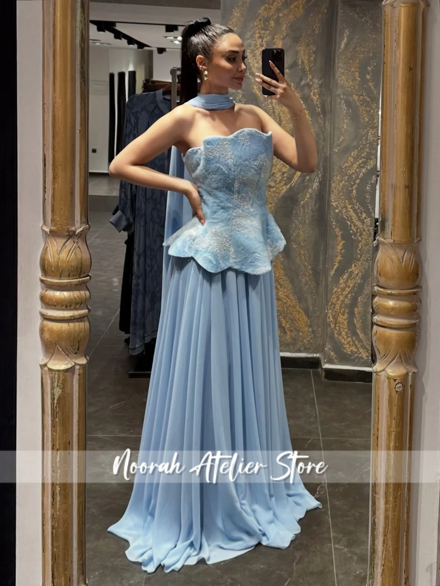 Elegante verde menta 2 pezzi sciarpa senza spalline lussuosi abiti da sera da donna abito da sposa in crêpe abito da ballo Aline personalizzato