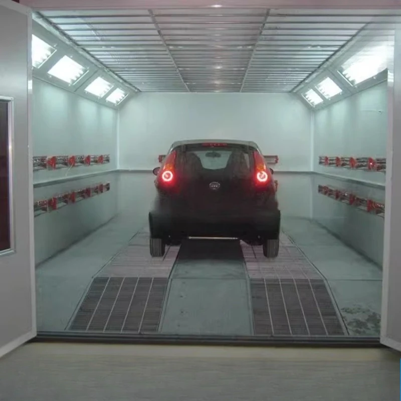 Cabine de lixa retrátil móvel personalizada sem poeira de alta temperatura ecologicamente correta para cozimento de pintura automotiva