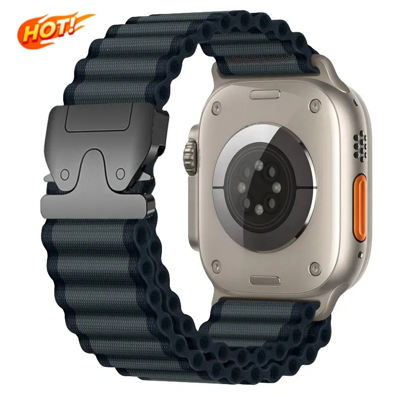 

Nylon Strap for Apple Watch Band Ultra 2 49mm 10 9 8 7 46 45mm 41 44mm Off-road Sports Wristband Bracelet for IWatch Series 6 SE
