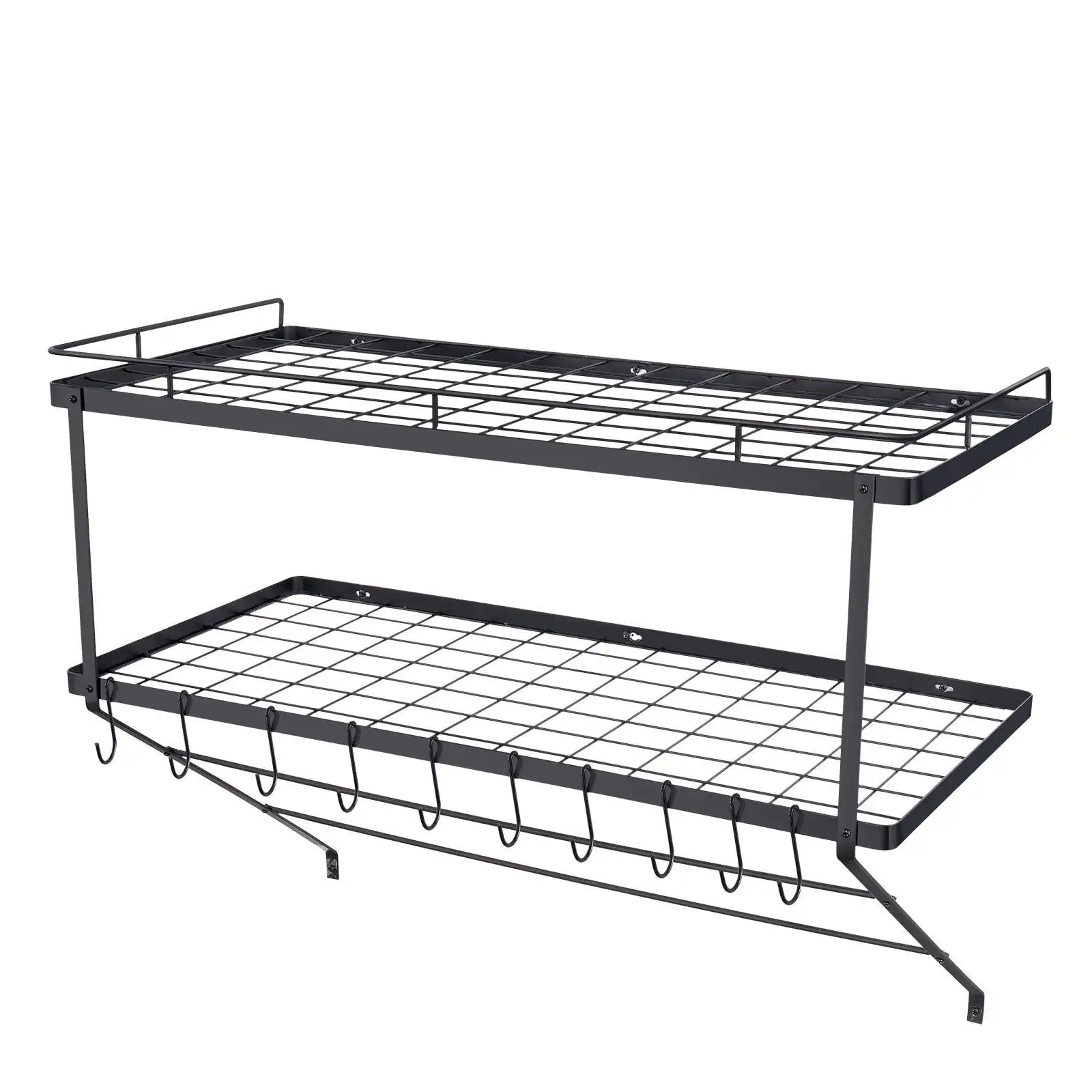 

Настенная полка для кастрюль, подвесная полка для кастрюль и сковородок на 30 дюймов, вешалка для кастрюль и сковородок с 12 крючками S, грузоподъемность 55 фунтов, идеально подходит для сковородок