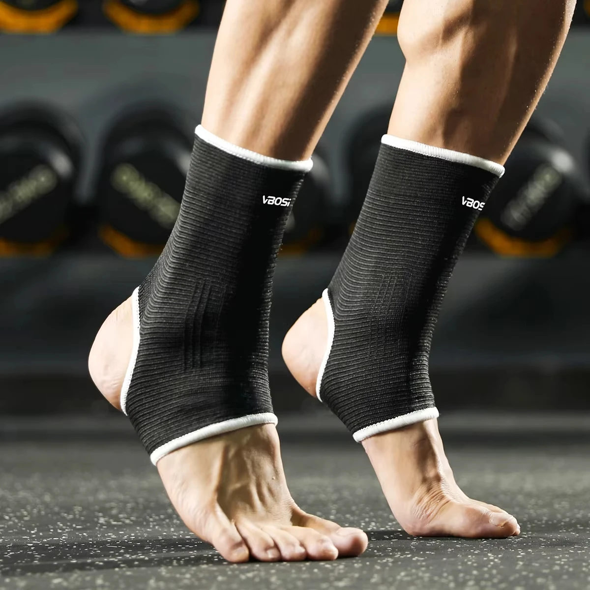 1 Pair One Size Elastic Breathable Ankle Support Sleves for Running Basketball Cycling
