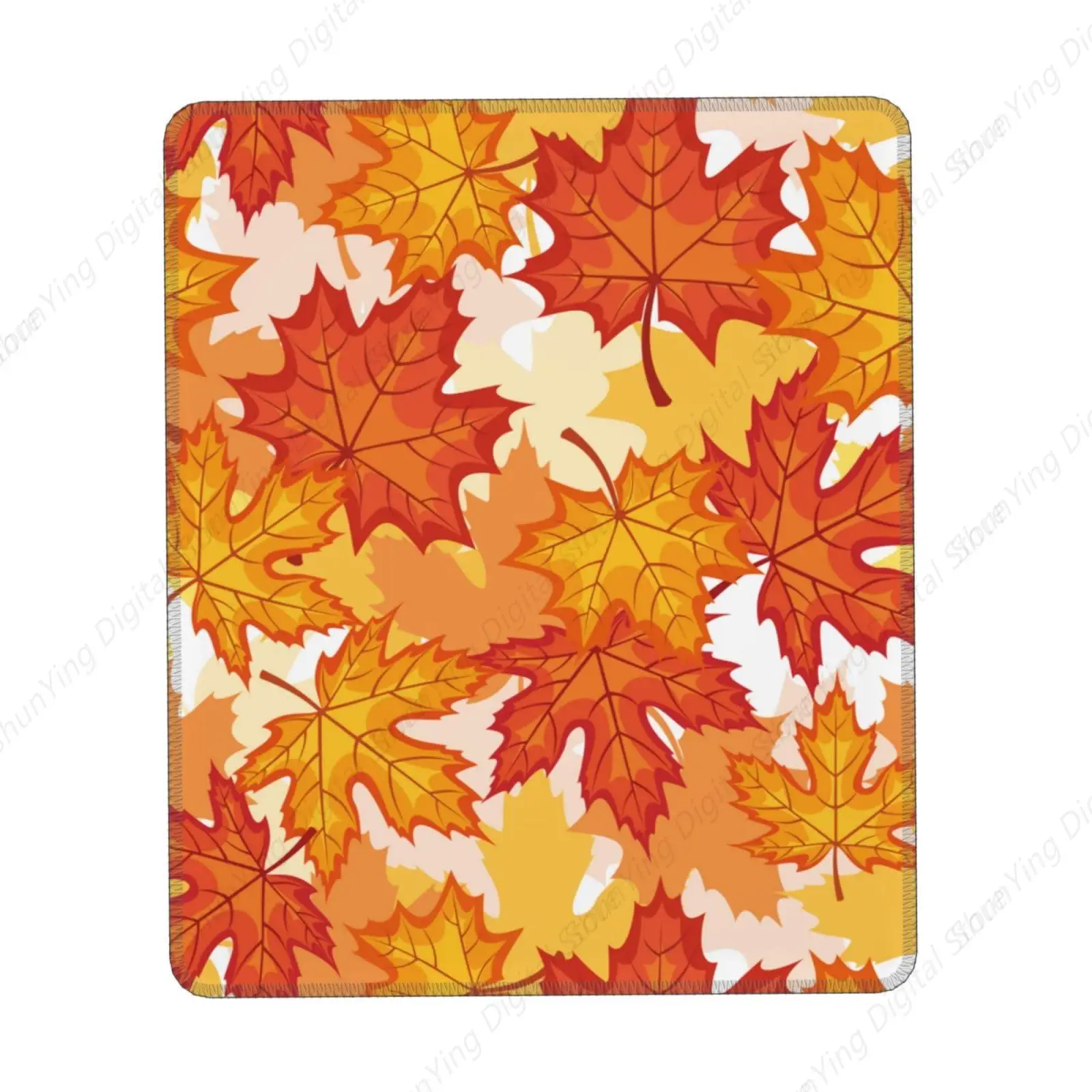 

Cute Computer Mouse Pad With Autumn Leaves And Maple Leaves Anti Slip Rubber Base Mouse Pad For Desktop Accessories 25*30cm