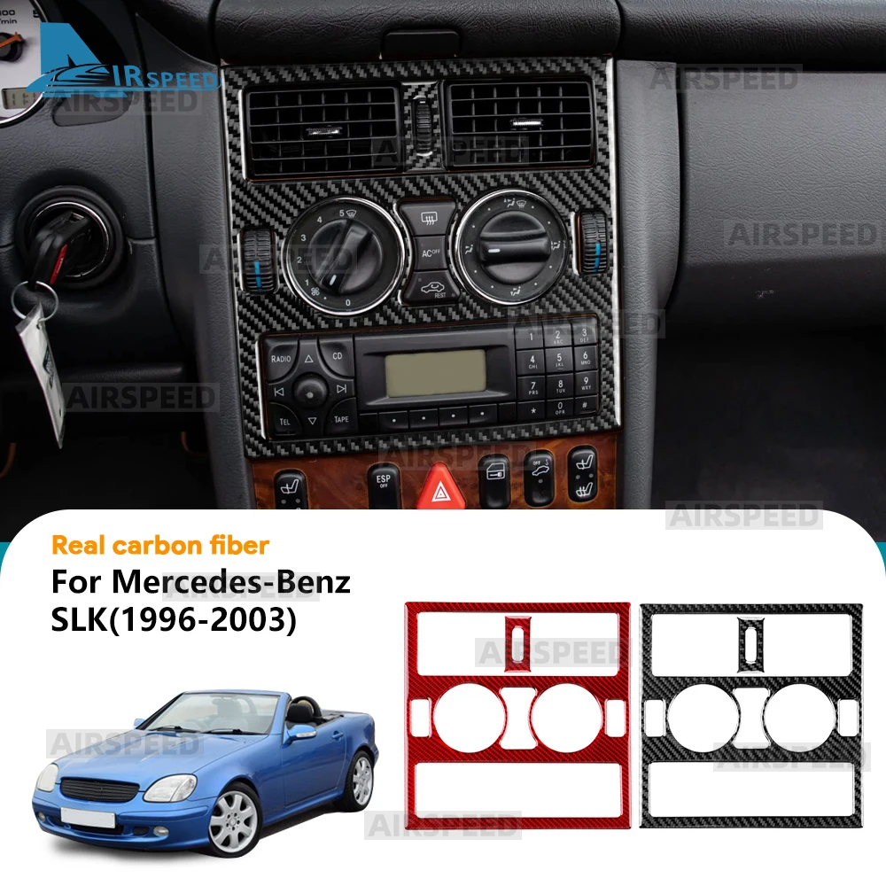 Real Soft Carbon Fiber Trim Sticker For Mercedes Benz SLK R170 1996 1997 1998 1999 2000 2001 2002 2003 Car Center Control Panel