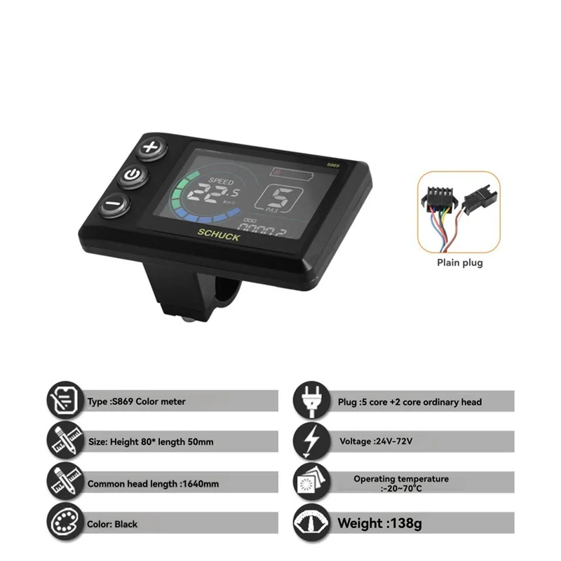 

A21F-36V 48V 15A бесщеточный контроллер S869 метр ЖК-дисплей 24V-72V + комплект дроссельной заслонки для электрического скутера E-Bike ремонтный комплект