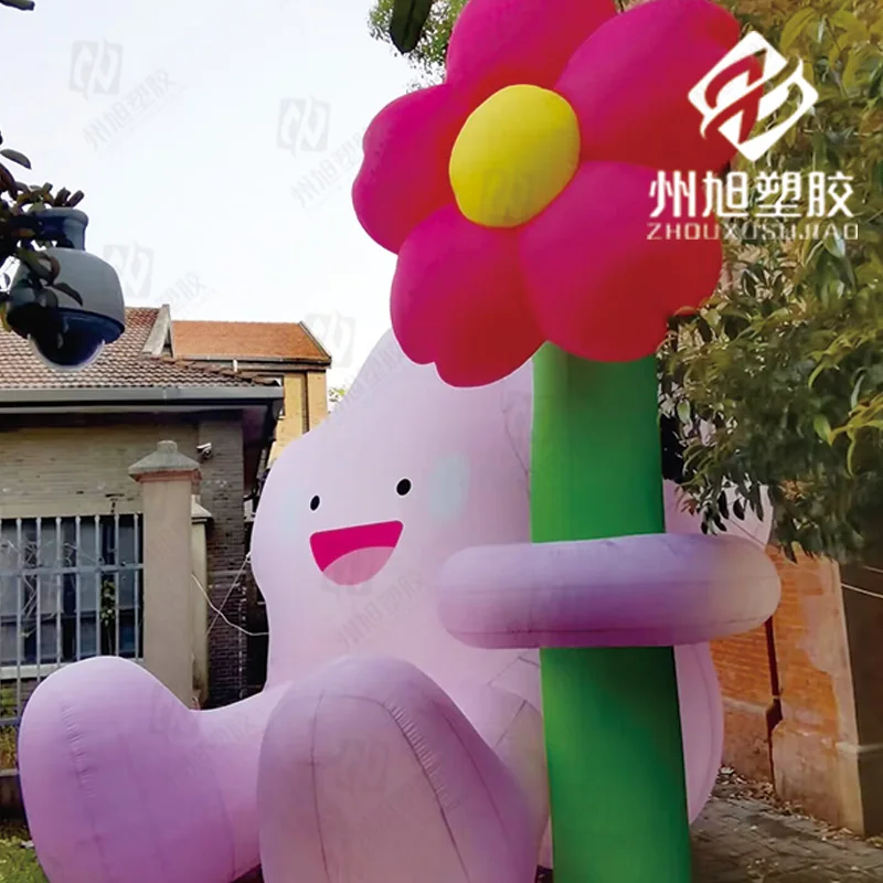 Inflatable pink flower pink doll proposal lighting mall wedding park decorative props