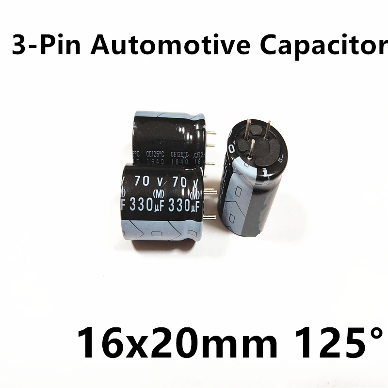 2Pcs 70v330uf 16x20mm RPK-70v331MJ5-F52 125° Automotive Control Board Capacitor 3-PIN