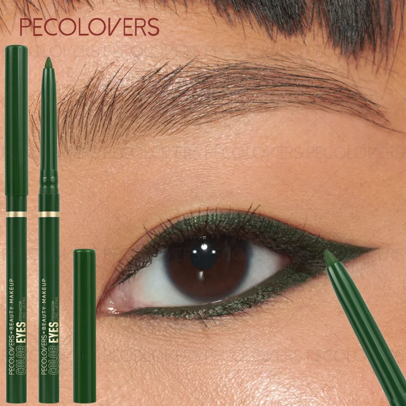 1 x wasserfester Eyeliner-Gelstift, langlebig, glatte Anwendung, grün, weiche Textur, verschmiert nicht, Halloween/Party/Weihnachten