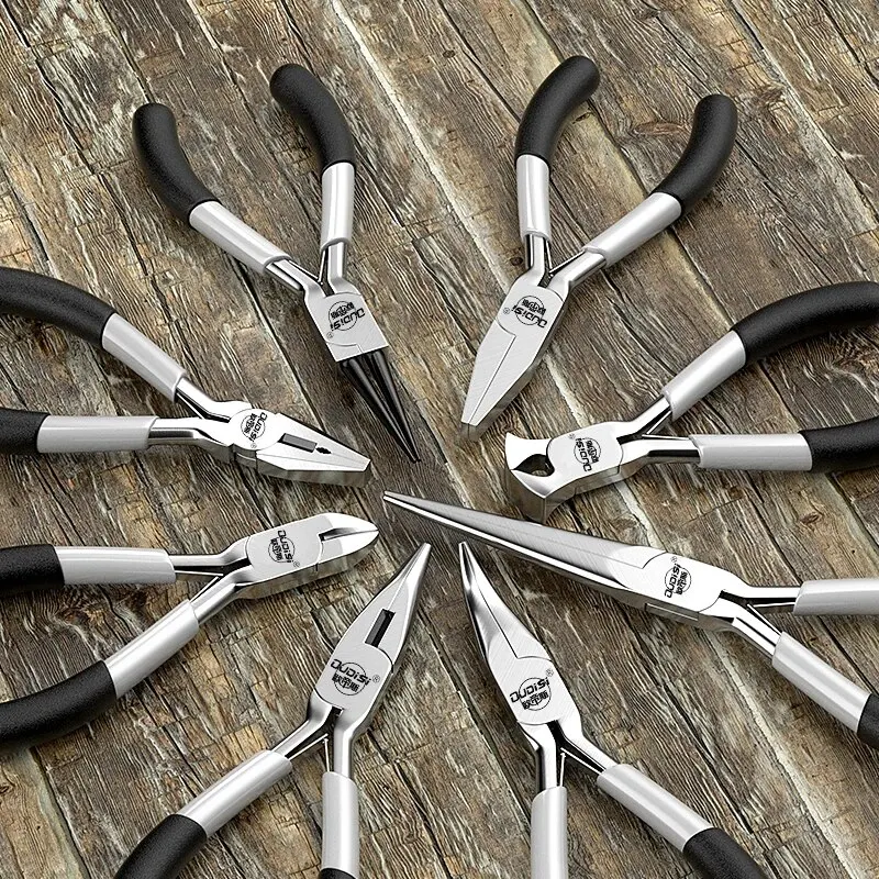 Mini Pliers Diagonal Pliers Round Bent Needle Nose Cutter Handcraft Beading Insulated Plier For DIY Small Jewelry Pliers Tools