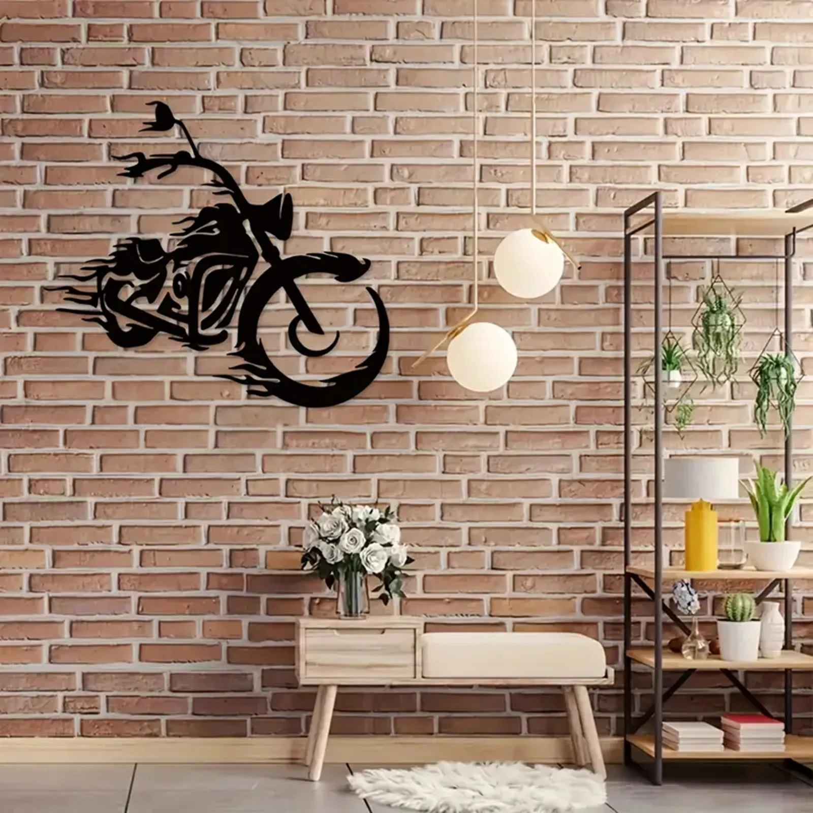 Motorcycle Metal Wall Decoration Garage Wall Decoration Motorcycle Art Automotive Art Home Decoration Christmas Garland Berries