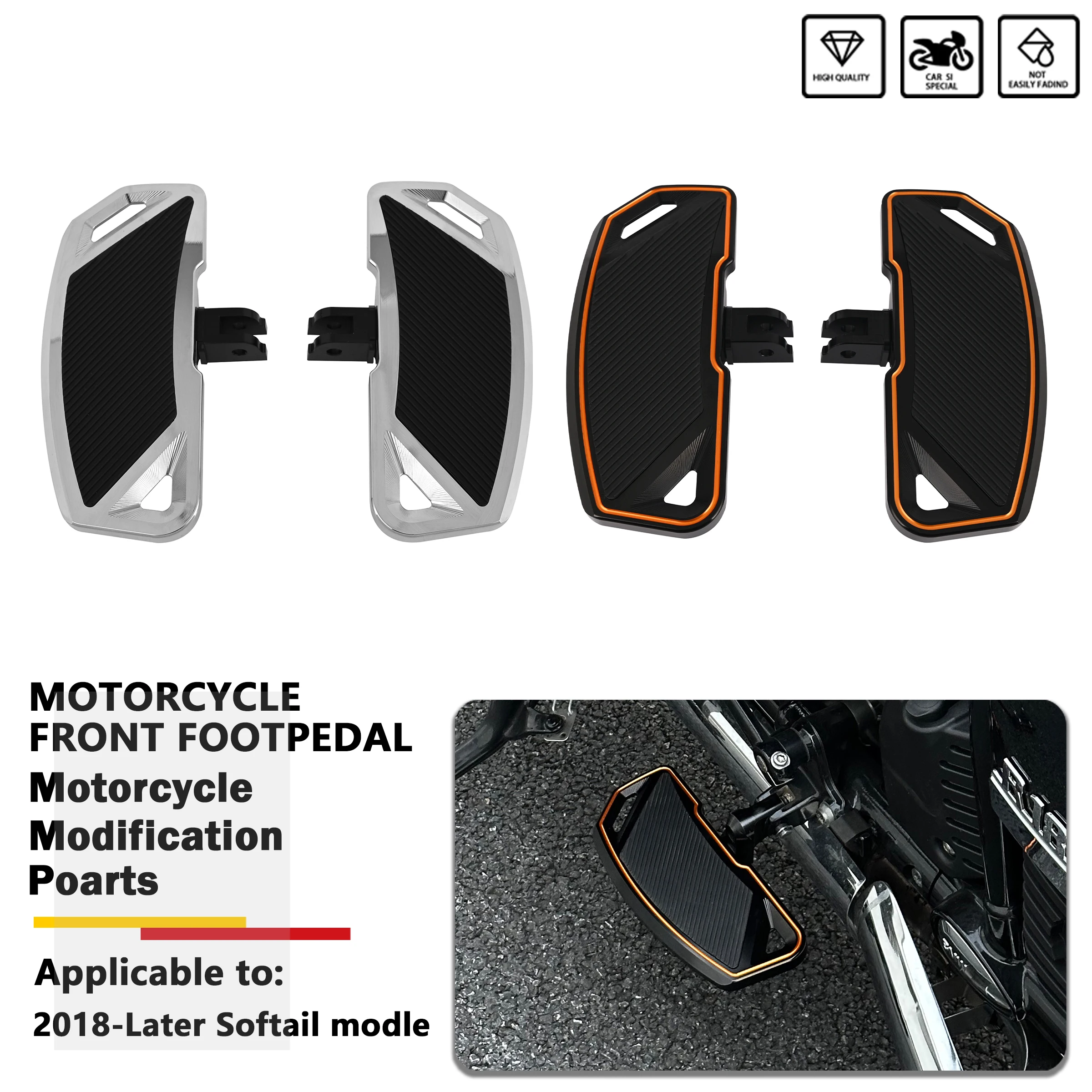 

For Harley Softail Slim Low Bob Fat Boy Breakout Deluxe FLDE FXLR FLFB FXFBS 2018-2022 Driver Footboard Rider Footpegs Footrests