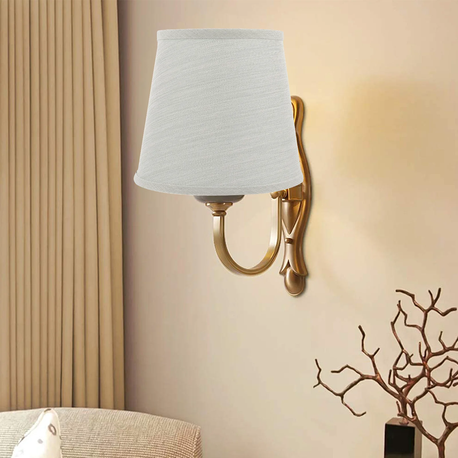

1Pcs Simple Cloth Lampshade Warm Mood Light Safe Long Lasting Living Room Bedroom Chandelier Shade Table Lamp Shade