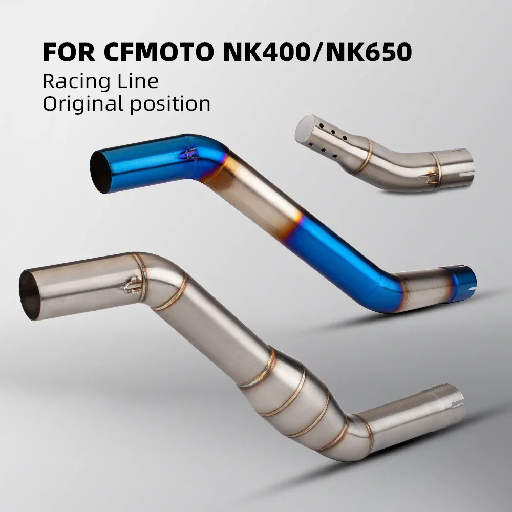 Motorcycle Exhaust System, Modified Muffler, Half Link Pipe Elbow, Slip On for CFMOTO NK400, NK650, NK 650, 51mm