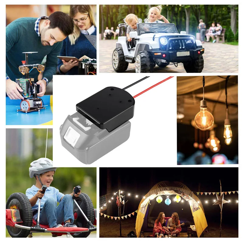 Adattatore batteria per Makita 14.4-18V Li-Ion connettore di alimentazione della batteria adattatore supporto Dock con 14 fili Awg e interruttore I/O strumento fai da te