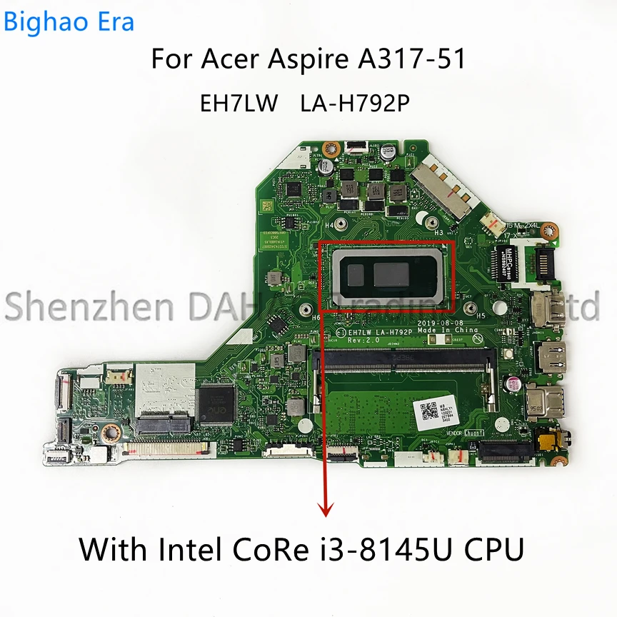 

EH7LW LA-H792P For Acer Aspire 3 A317-51 Laptop Motherboard With Intel CoRe i3 i5 Processor 4GB-Memory DDR4 100% Fully Tested