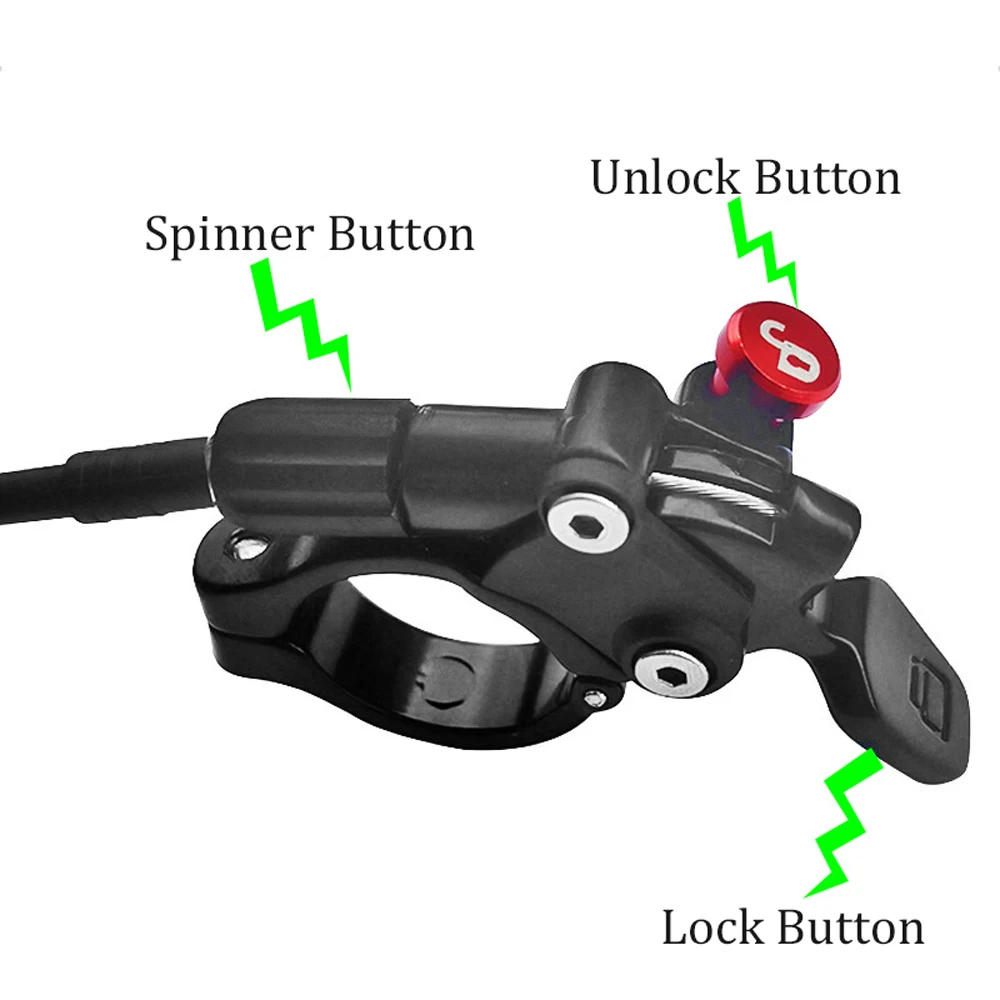 Palanca de bloqueo remoto para bicicleta de montaña, Control de Cable, interruptor de horquilla delantera, controlador de Cable de horquilla de