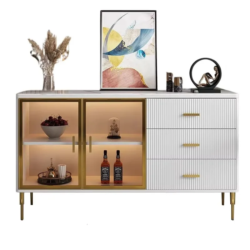 Modern luxe woonkamermeubilair houten glazen dressoir, consoletafel opbergkast