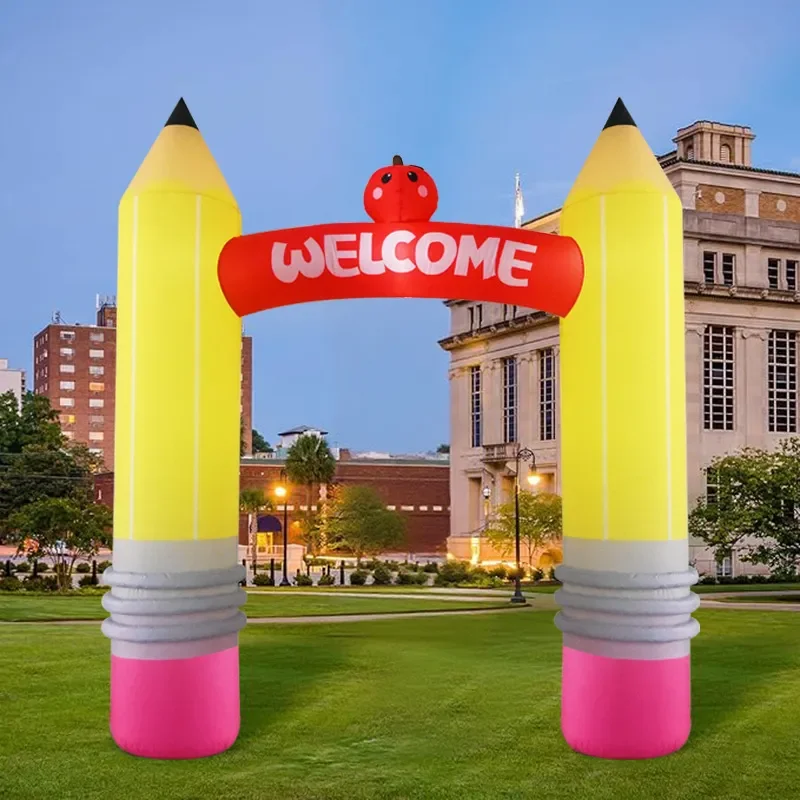9 FT cross-border inflatable pencil arch LED luminous inflatable model school ornament decorative props
