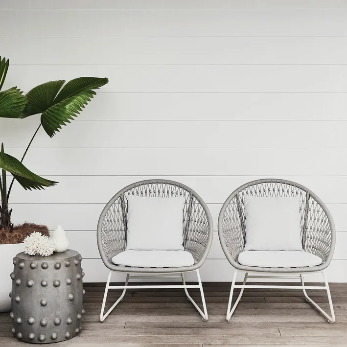 Sedia in rattan da esterno nordica personalizzabile, mobili creativi in rattan