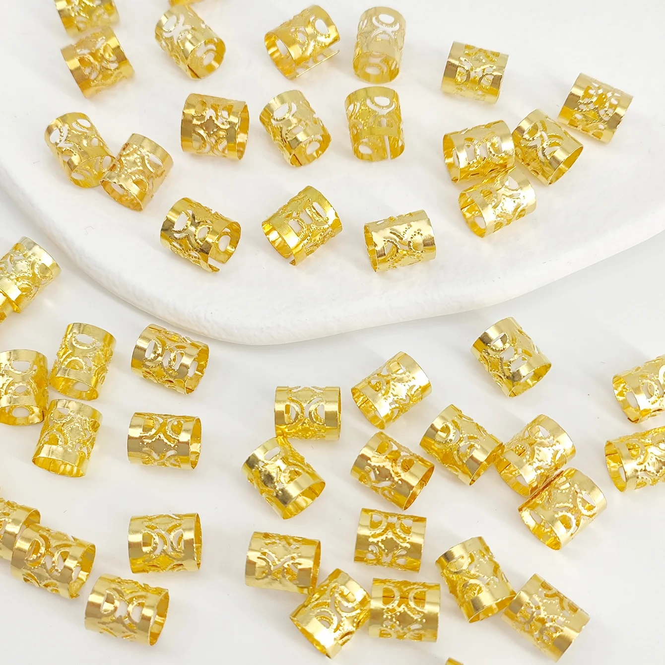 

60pcs Alloy Hair Rings for Girls and Women - Stylish Dreadlock and Braid Hair Accessories Loc Hair Jewelry for Braids