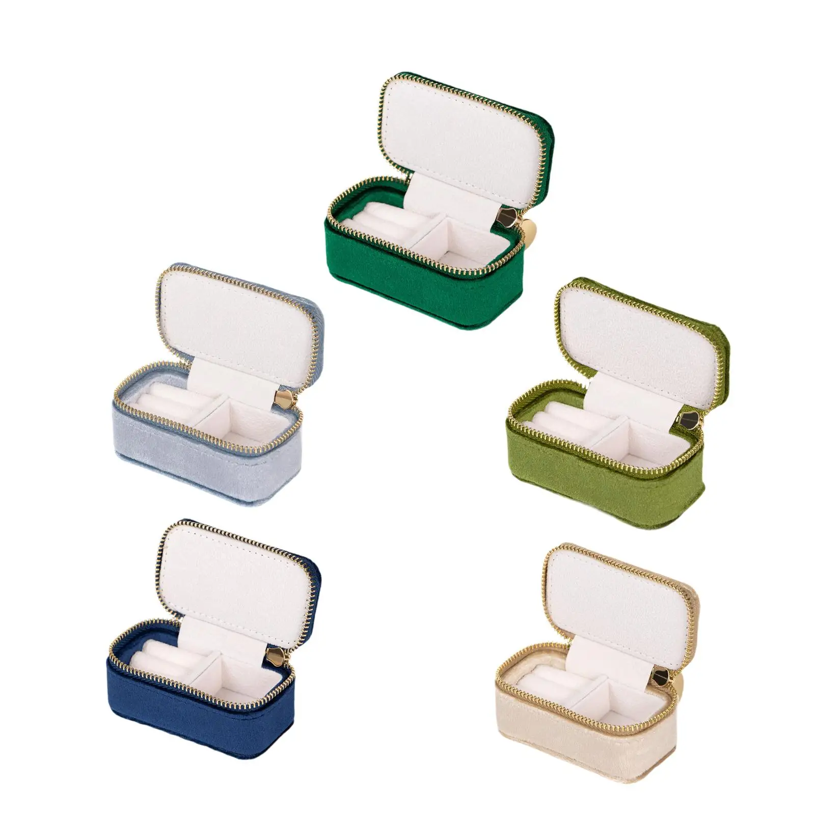 صندوق تخزين المجوهرات، صندوق مجوهرات مدمج لترصيع الأذن والخواتم #3