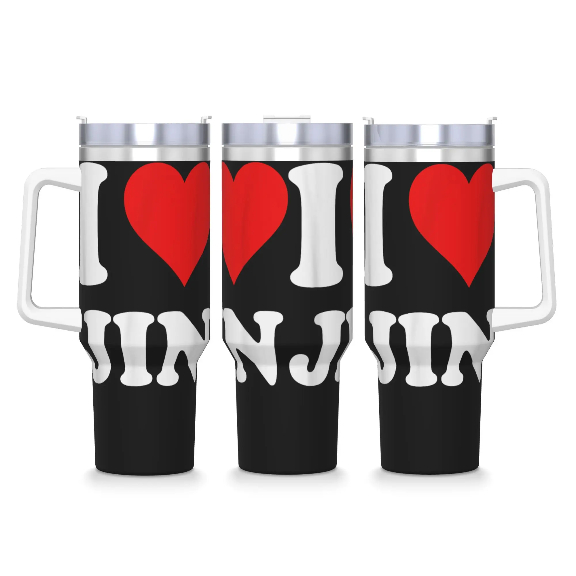 

Stainless Steel Tumbler Red Heart I Love Jin Kpop Demon Hunter Car Mugs Cold and Hot Water Bottle Heat Preservation Thermal Mug