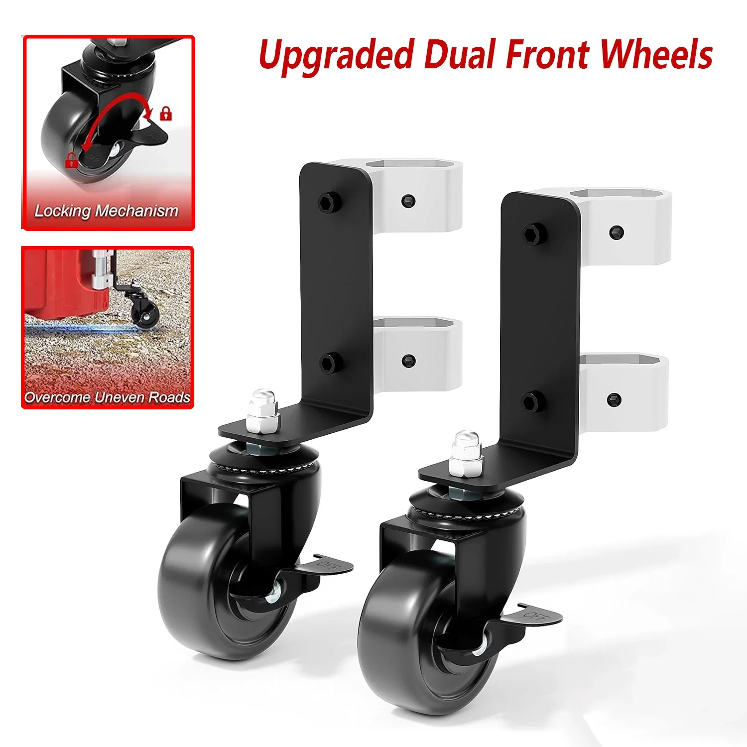 Suitable for Waukee Packout Rolling Toolboxes Accessories 200Lbs Capacity Upgraded 360° Dual Front Wheels Wheels