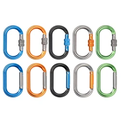 Locking Climbing Carabiner Clip Oval Screw Gate Locking Carabiner for Rock Climbing, Rappelling, and Mountaineering