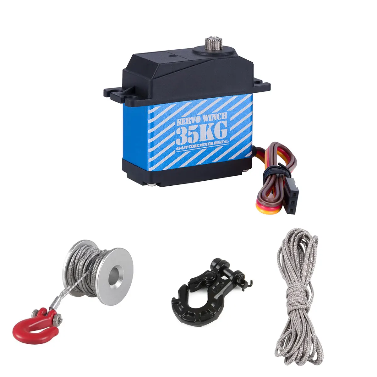 Fimonda 35 kg digitales Servo 360 °   Wasserdichte Servos mit großem Drehmoment, Windenlinie, Abschlepphaken für RC-Autoschiff, Flugzeug, LKW, Roboter, Upgrade zum Selbermachen 9