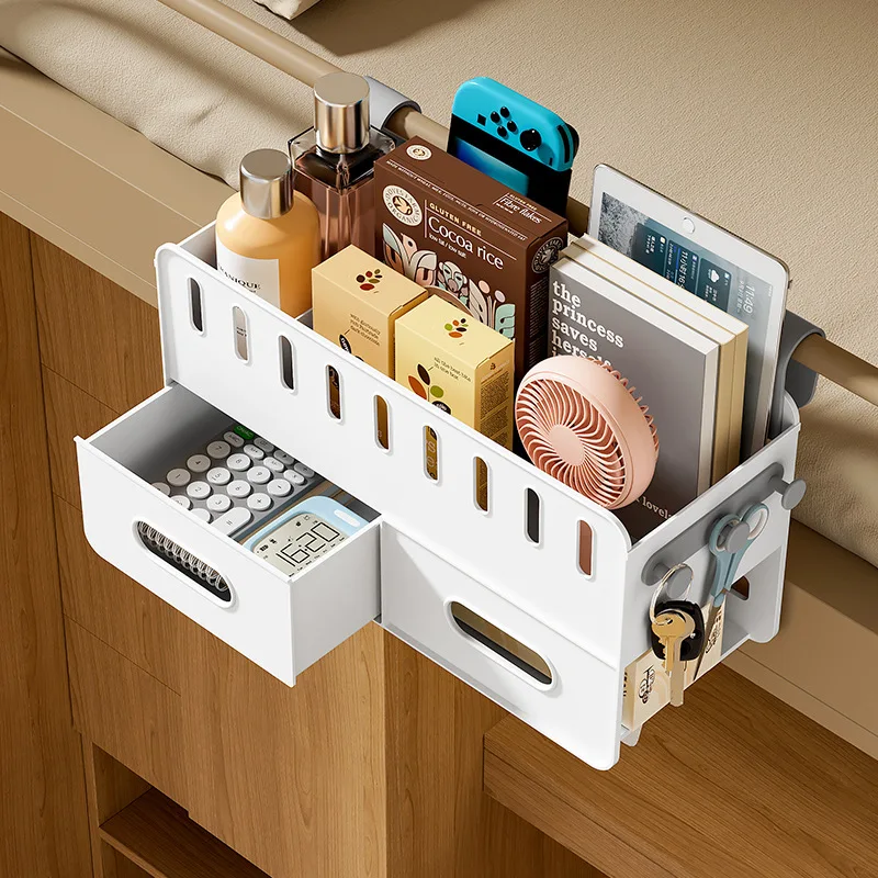 Bedside Multifunctional Shelf Bed Hanging Blue Bedside Basket Hooked Storage Basket