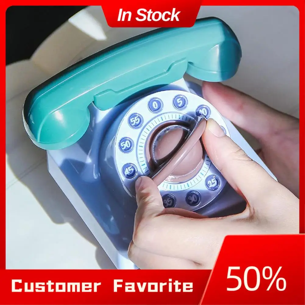 

Лидер продаж, мультяшный телефон в форме механической намотки, ручной вращающийся на 360 градусов таймер, подходит для детского обучающего органайзера