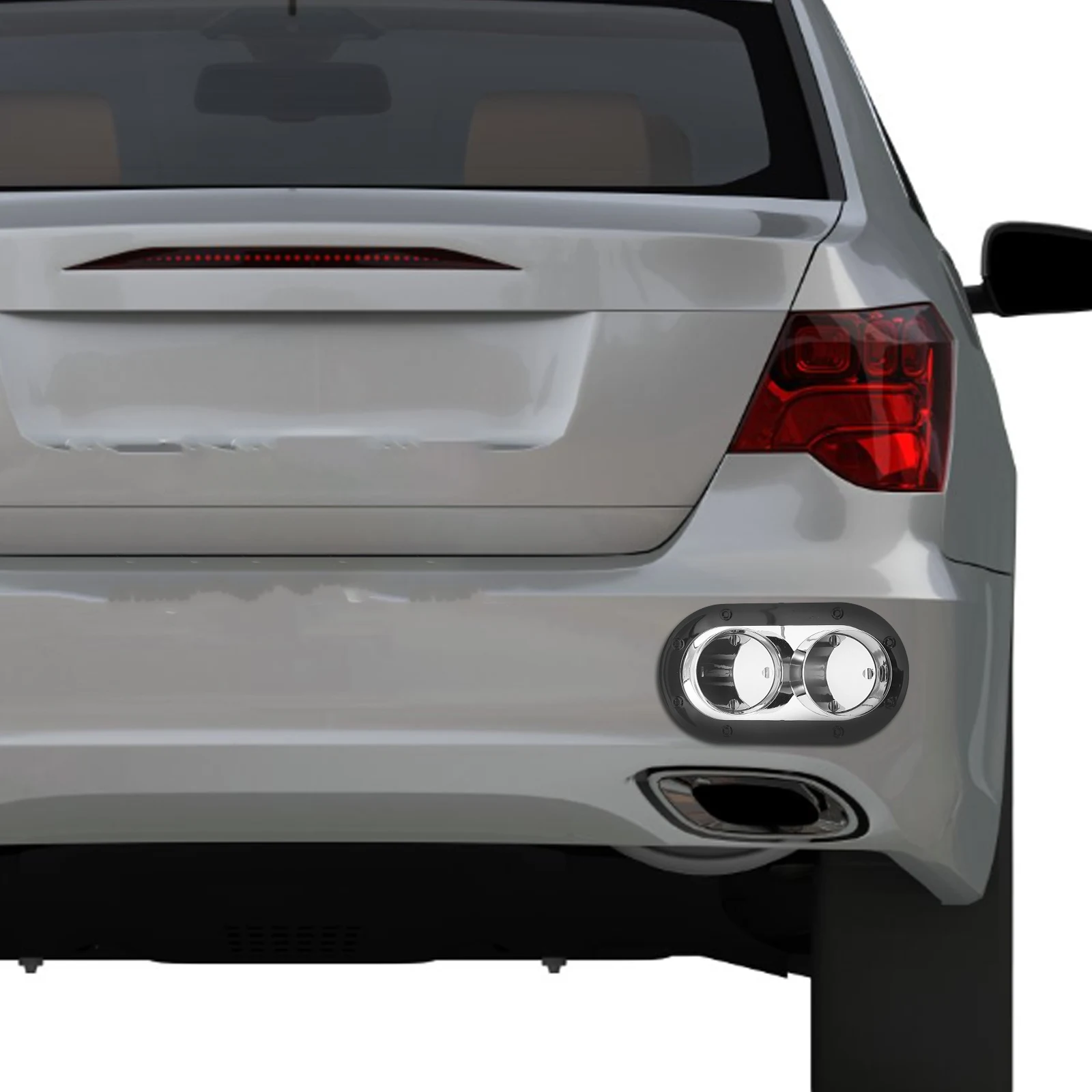 

Universal Anti-Collision Bumper Decor Strip Made of ABS Material for All Car Models Fake Exhaust Tube Sticker Protection Guard