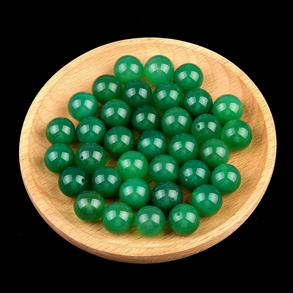 4/6/8/10mm Malaysian Jade Stone Natural Reiki Crystal Green Jade Round Loose Gemstone Accessories for Making Jewelry Handicrafts