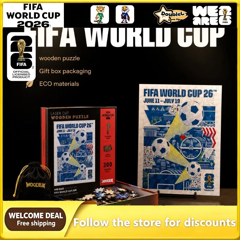 FIFA World Cup Philadelphia Host City Wooden Jigsaw Puzzle City Landscape Travel Souvenir Decor Gift for Soccer Fans Collectors
