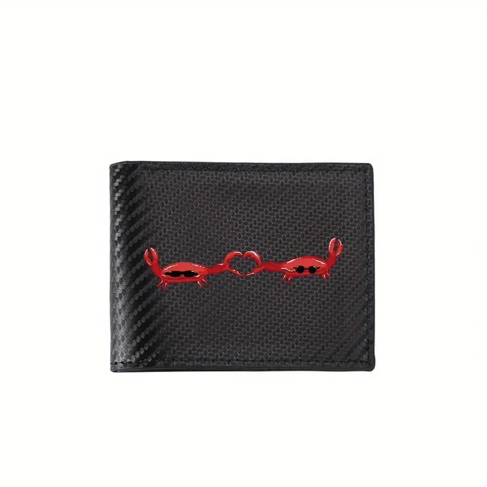 Crab claws heart sunglasses black Men's Wallets Simple Business Modern Stylish Printing Design Gifts For Father Boyfriend Christ