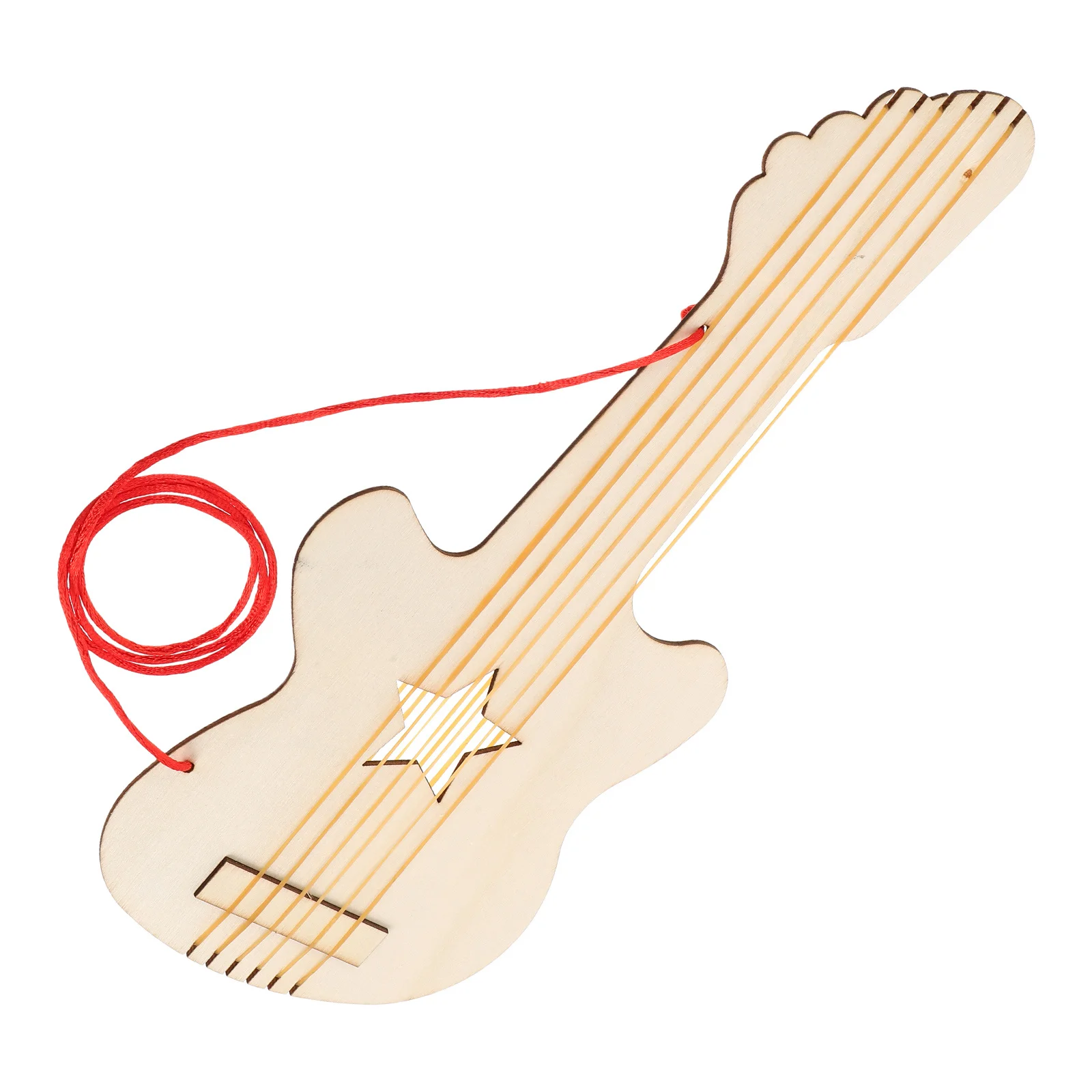 مجموعة أدوات يدوية للجيتار الخشبي غير المكتمل للأطفال مصنوعة يدويًا لوحة موسيقية فنية لمستلزمات حفلات أعياد الميلاد